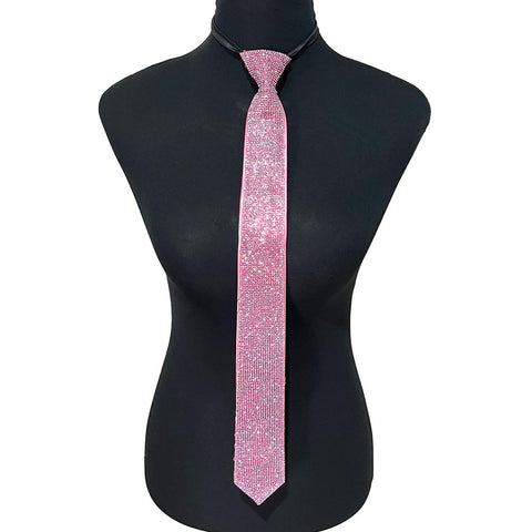 Pink Bling Neck Tie Necklace