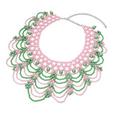 Elegant Pearl Beaded Bib Statement Choker Necklace