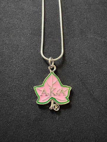 Pink Ivy Pendant Necklace