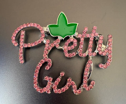Pink Rhinestone Pretty Girl Ivy Pin