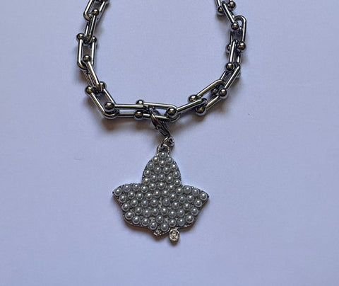 Pearl Ivy Stainless Steel Link Bracelet