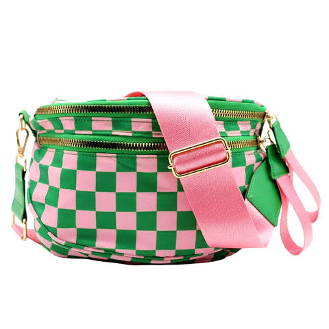 Checkered Pattern Crossbody Bag