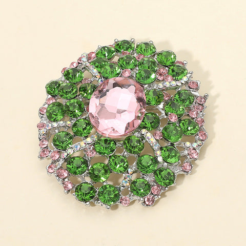 Oval Center Embellished Statement Brooch