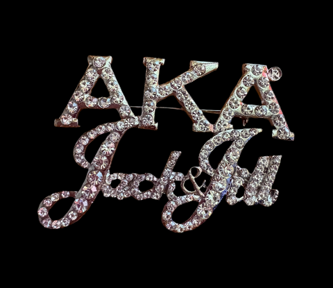 Large AKA Jack & Jill Crystal Pin