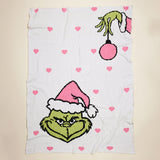 Pink & Green Grinch Super Warm Blanket- Limit ONE Per Order