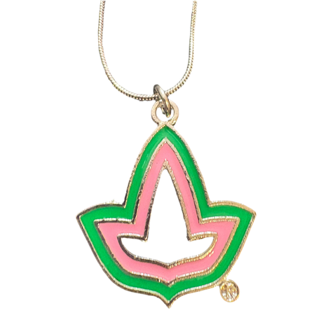 Pink and Green Ivy Necklace