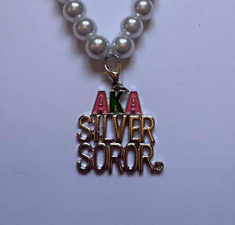 AKA Silver Soror Pearl Bracelet