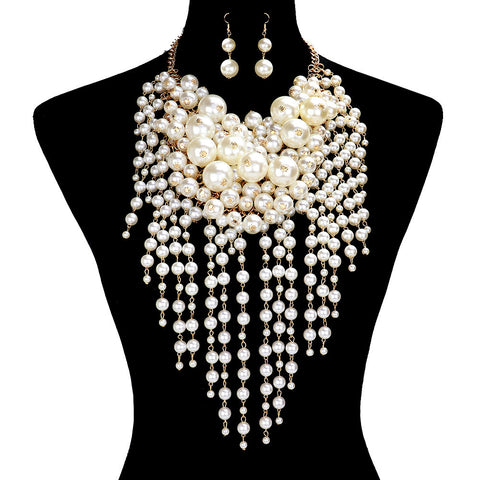 Pearl Statement Necklace - Cream