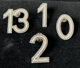 Rhinestone Line Numbers 1-20 Lapel Pins