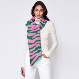 Pink & Green Zebra Print Scarf