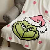 Pink & Green Grinch Super Warm Blanket- Limit ONE Per Order