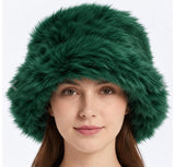 Plush Furry Bucket Hat - Green