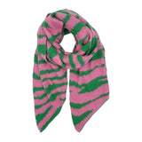 Pink & Green Zebra Print Scarf