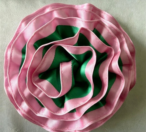 Large Pink and Green Brooch/Hair Decor
