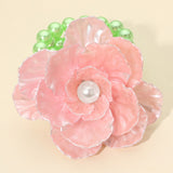 Pearl Accent Floral Stretch Bracelet
