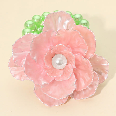 Pearl Accent Floral Stretch Bracelet