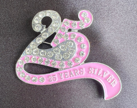 New 25 Silver Soror Lapel Pin