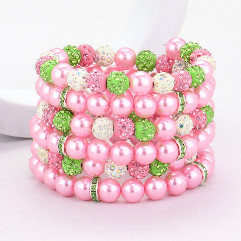 Pearl Beaded Adjustable Strand Bracelet
