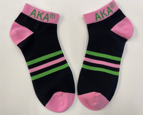 Black AKA Striped Ankle Socks