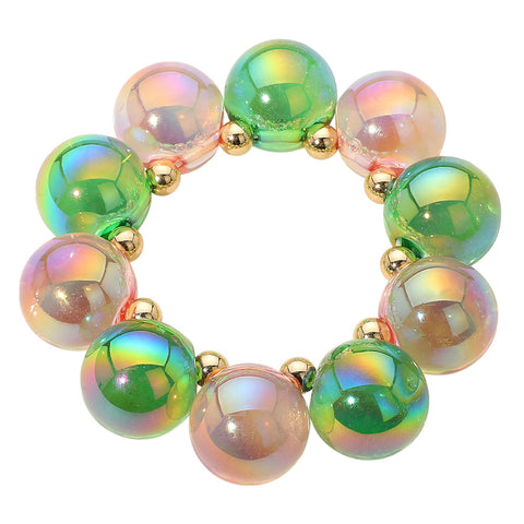 Chunky Iridescent Ball Beaded Bracelet