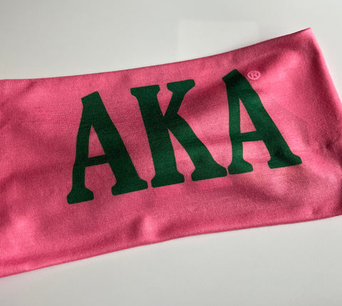 Pink AKA Stretchy Headband - Max 3 Per Order