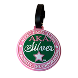 Round Silver Star Luggage Tag