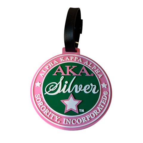 Round Silver Star Luggage Tag