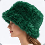 Plush Furry Bucket Hat - Green
