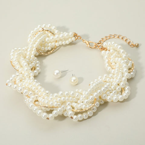 Pearl Cluster Necklace - Cream