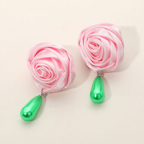 Satin Rose Earrings