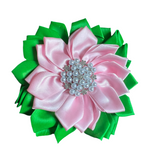 Satin Pearl Flower Brooch