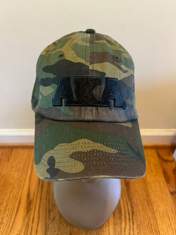 Black AKA Letters Camo Cap