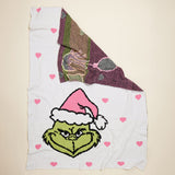 Pink & Green Grinch Super Warm Blanket- Limit ONE Per Order