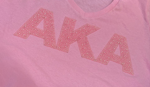 Pretty Pink Pearl AKA Vneck Tshirt - Limit 1 Per Order