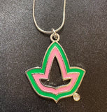 Pink and Green Ivy Necklace