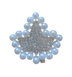 Large Ivy Pearl and Rhinestone Lapel Pin