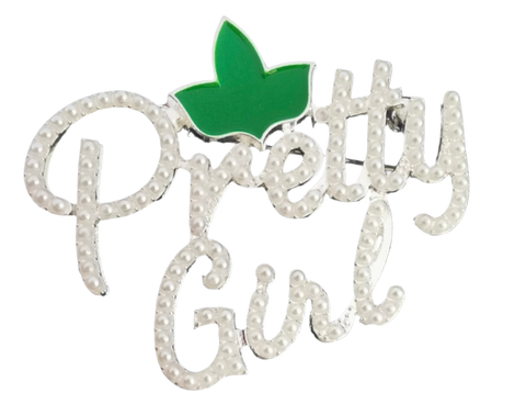 White Pearl Pretty Girl Ivy Pin