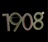 1908 Rhinestone Lapel Pin