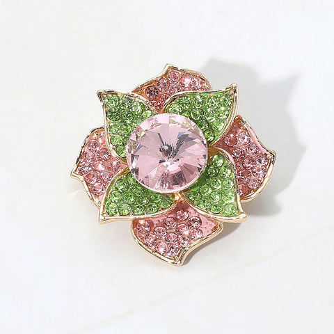Stone Paved Flower Brooch