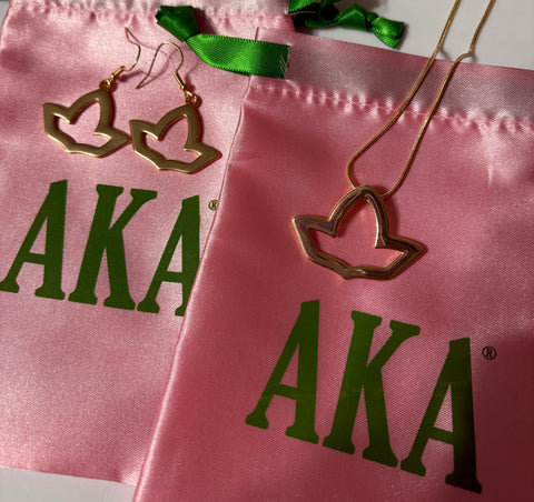 Gold Open Ivy Necklace/Earring Gift Set - Small (1"), Large (1 1/2")