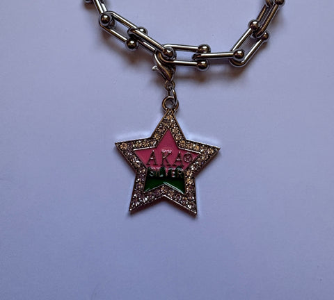 AKA Silver Star Stainless Steel Link Bracelet
