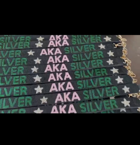 Silver Star AKA Black Beaded Purse Strap