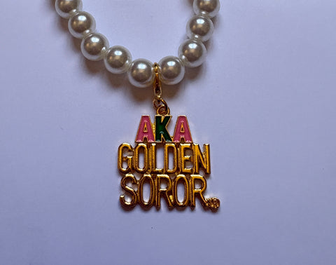 AKA Golden Soror Pearl Bracelet