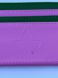 Pink and Green Ivy / Shield Slim Card Holder