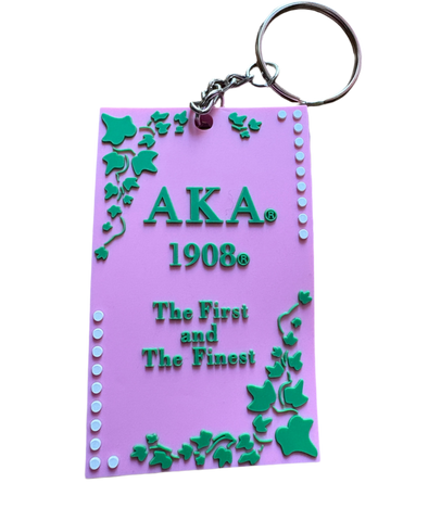 AKA First & Finest Keychain Pink