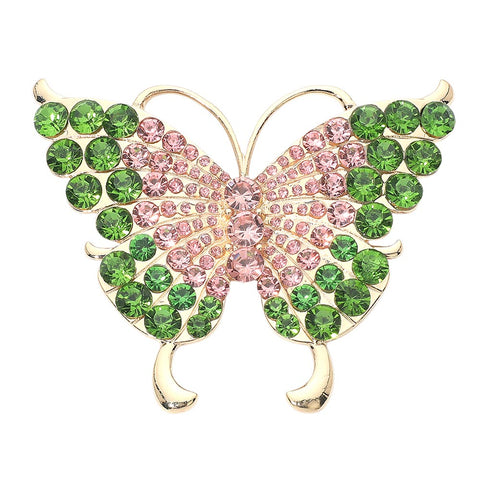 Rhinestone Butterfly Pin Brooch