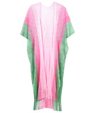 Two Tone Lurex Kimono Poncho Fringe Style
