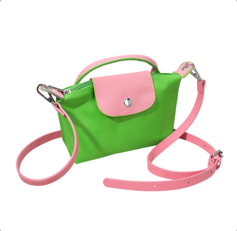Compact Two Tone Handbag Crossbody Bag