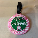 Round Silver Star Luggage Tag