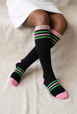 Black Long AKA Striped Knee Socks